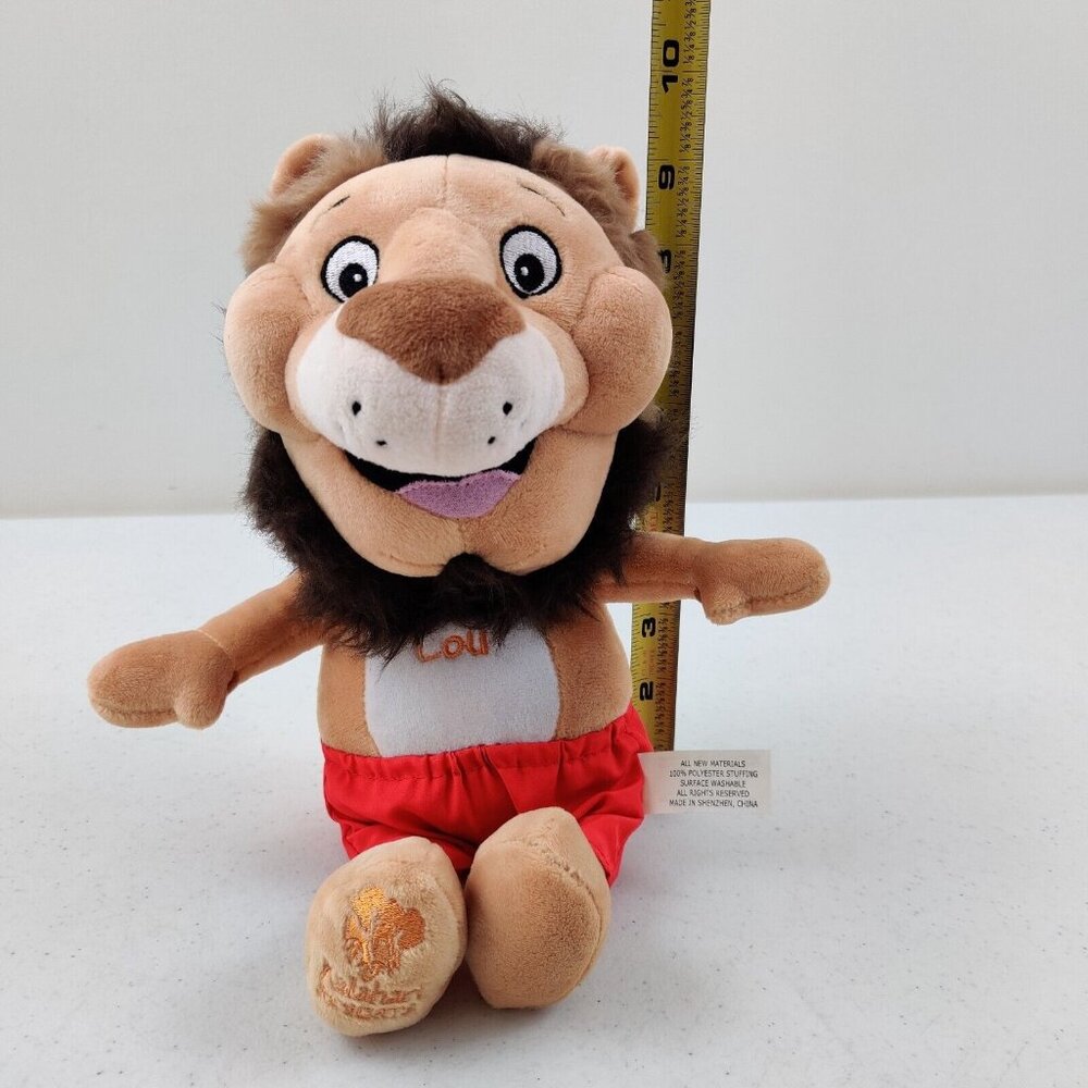 Kalahari Plush 12" Lou The Lion Stuffed Animal Vacation Souvenir in Swim Trunks - Picture 8 of 10